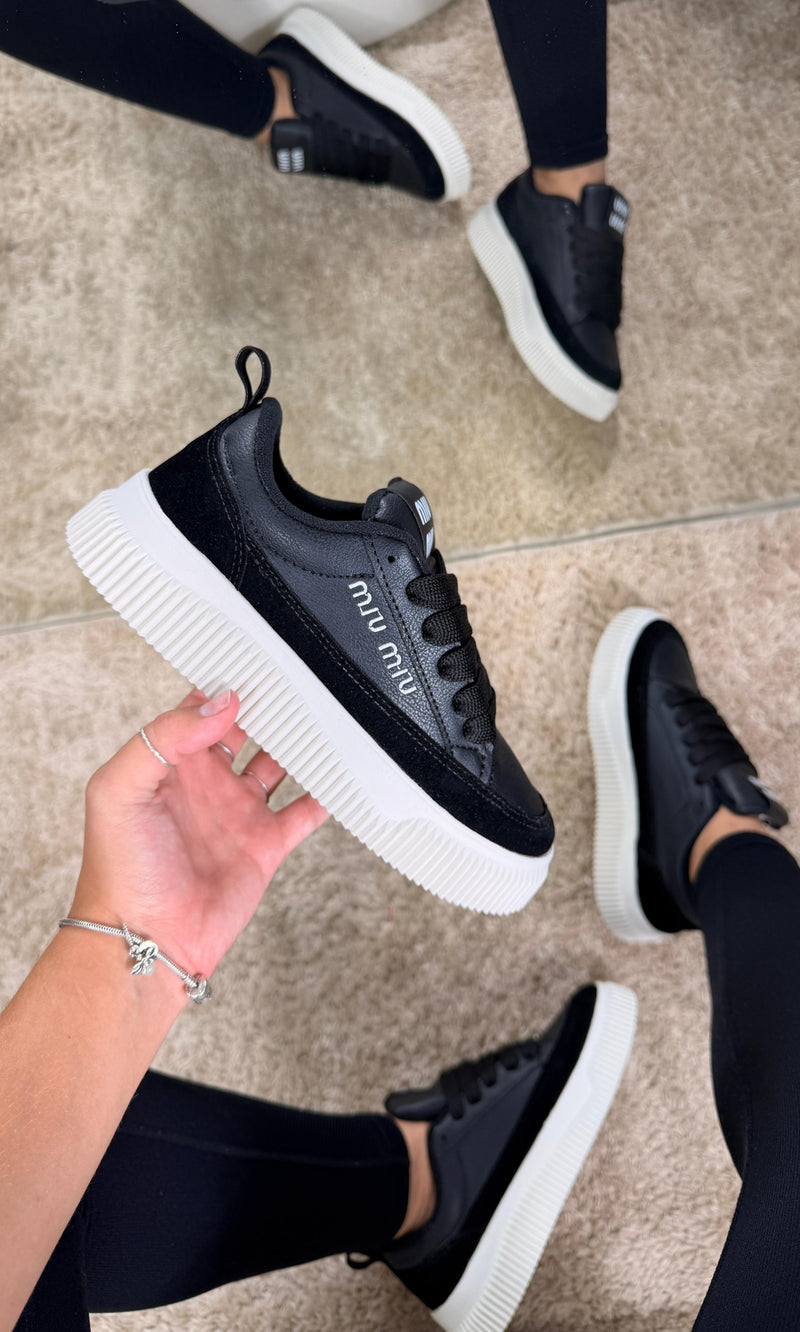 Miu Miu Platform Sneaker - Preto