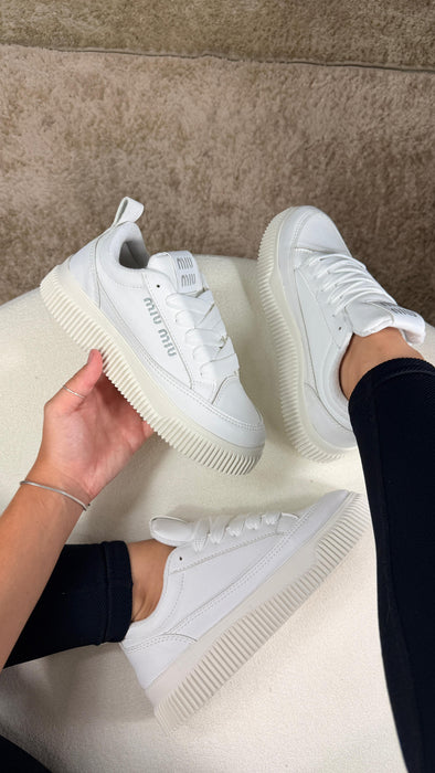 Miu Miu Platform Sneaker - Branco