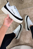 Miu Miu Platform Sneaker - Branco/ Preto