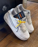 Nike Air Force 1 GS React - Branco/Cinza