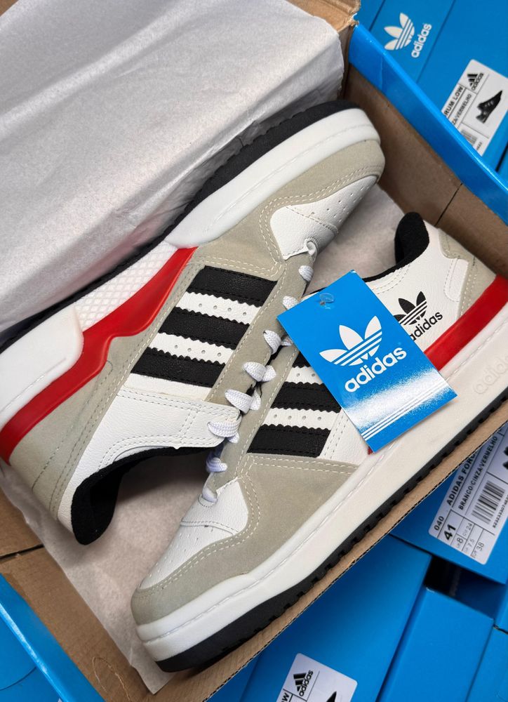 Adidas Forum - Cinza/Vermelho